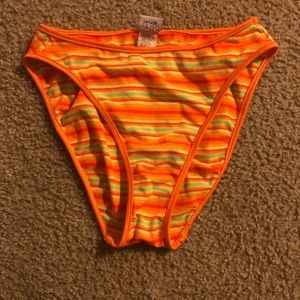 Orange striped bikini bottom